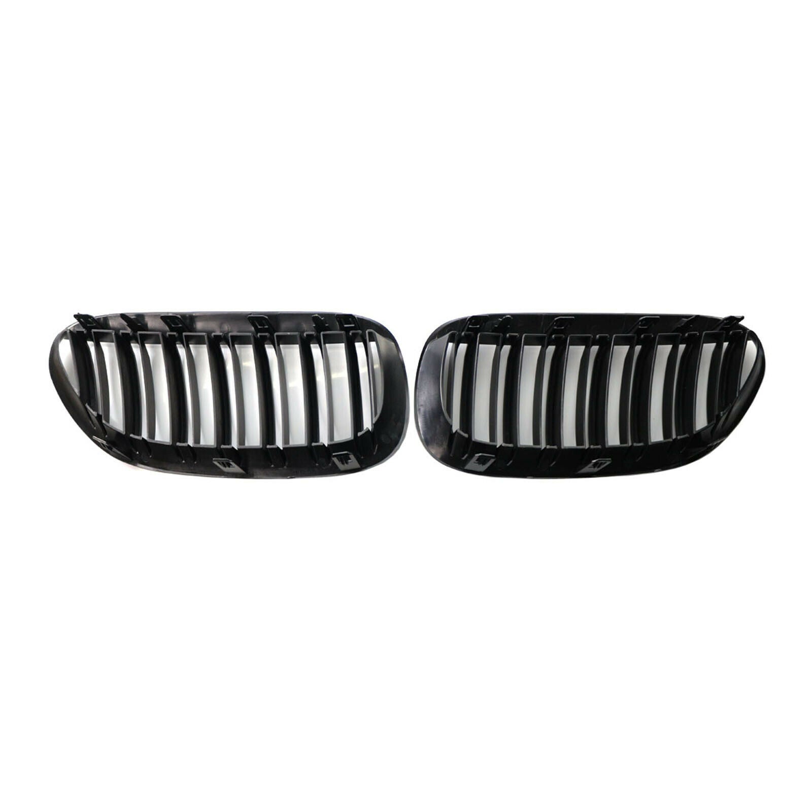 Black Double Slats Front Grille Grill for BMW E63 Accessories Easy Install