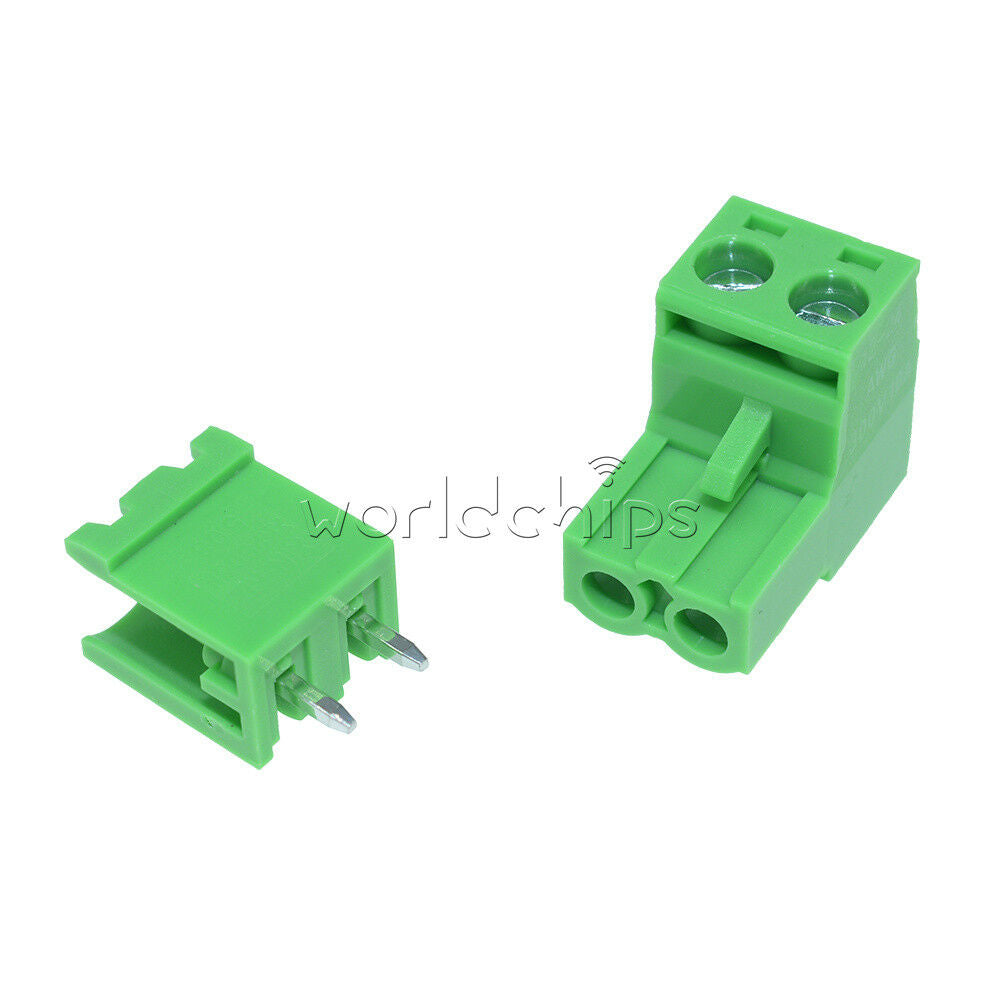 5Pcs KF2EDGK KF-2P 2Pin Right-Angle Plug-in Terminal Connector 5.08mm Pitch