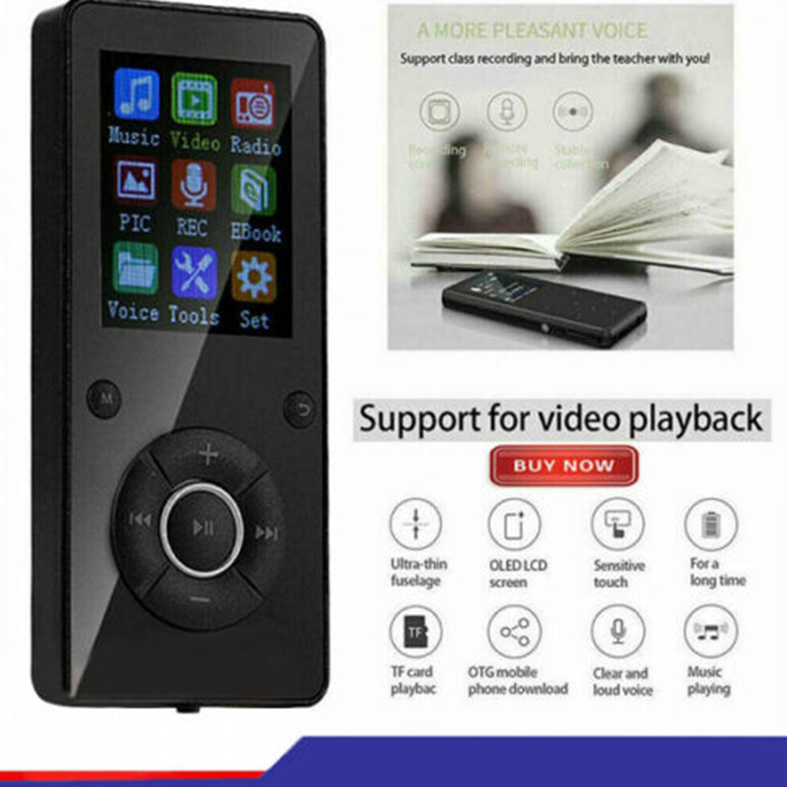 32GB bluetooth MP3 MP4 TF Card Mini Music Player Portable Sports FM Speaker
