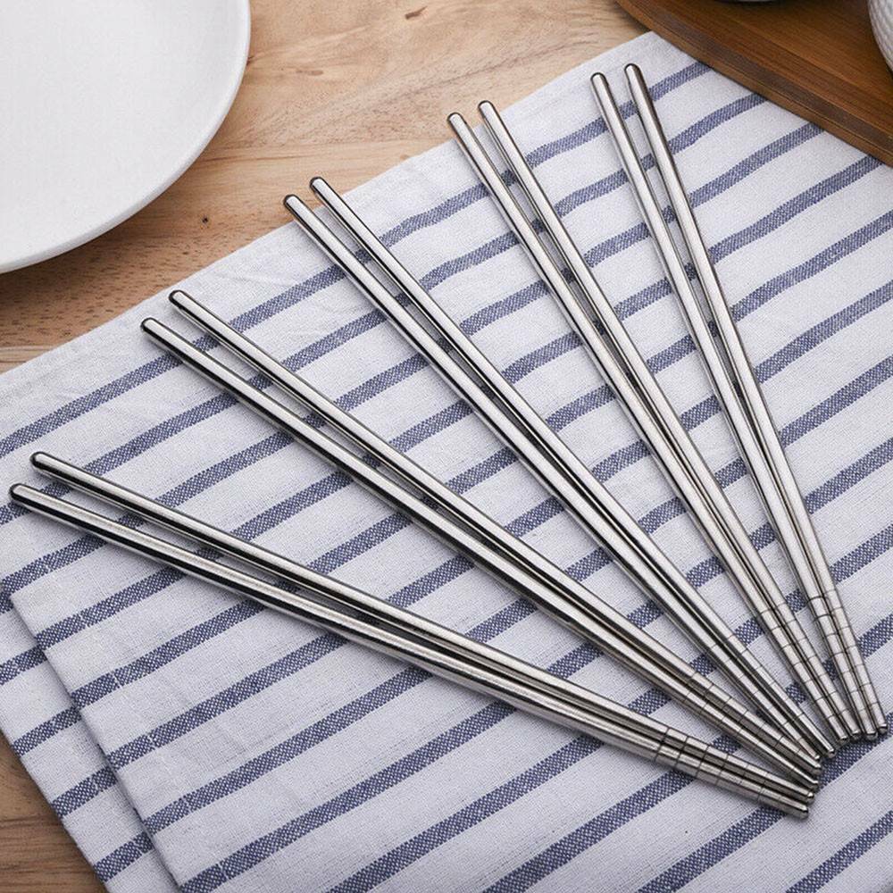 Pairs Stainless Steel Chopsticks for Sushi Noodle Rice Chinese Chop Sticks New