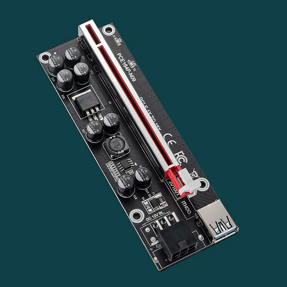 Ver 009S Plus PCIe Riser PCI Express 1x to 16X Adapter SATA 15Pin to 6Pin Power