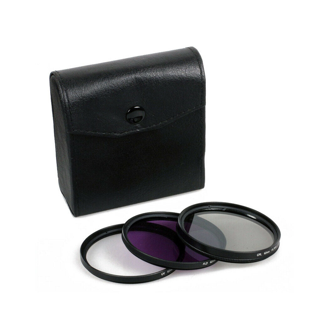 55mm Multi Coated Filter Kit: UV+CPL+FLD Lens Filters Set for Canon
