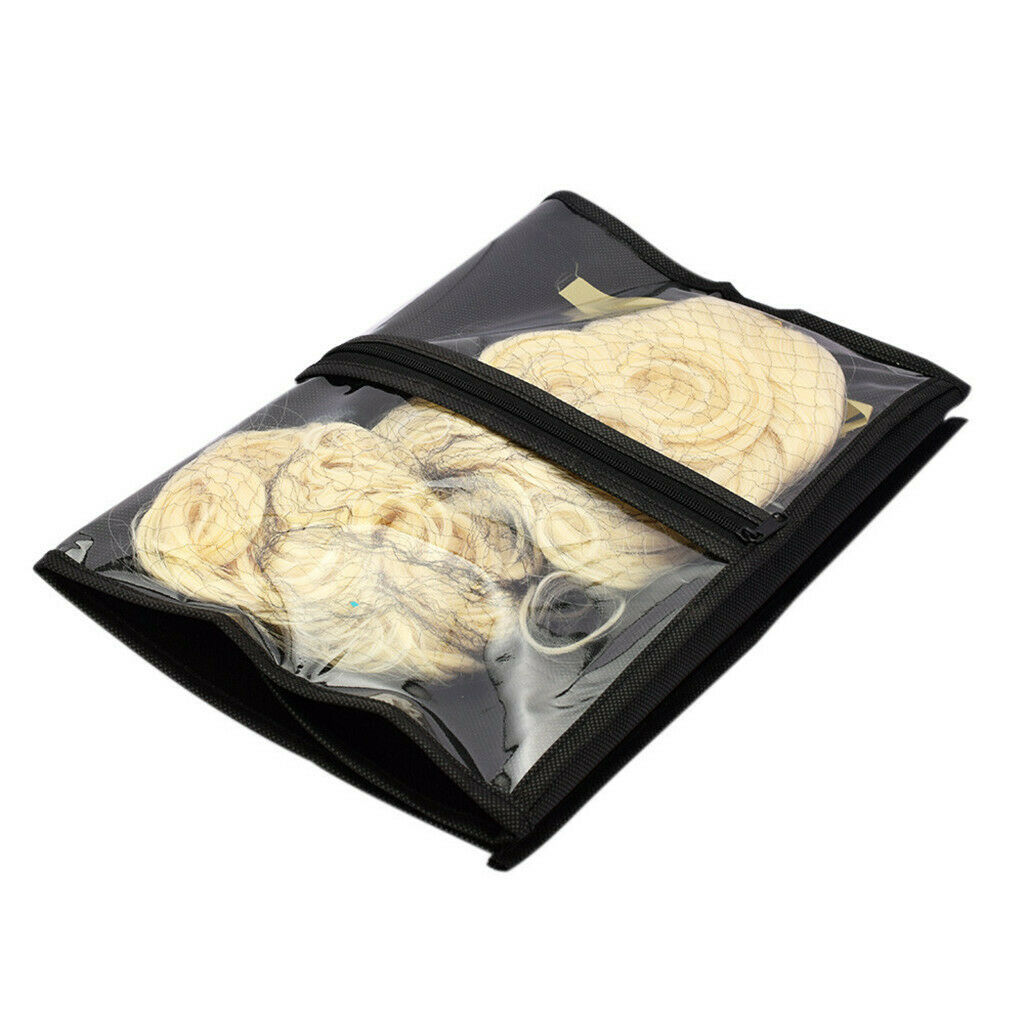 10Pcs Portable Plastic Wigs Toupee Case Carrying Bag Pouch Zipper Closure