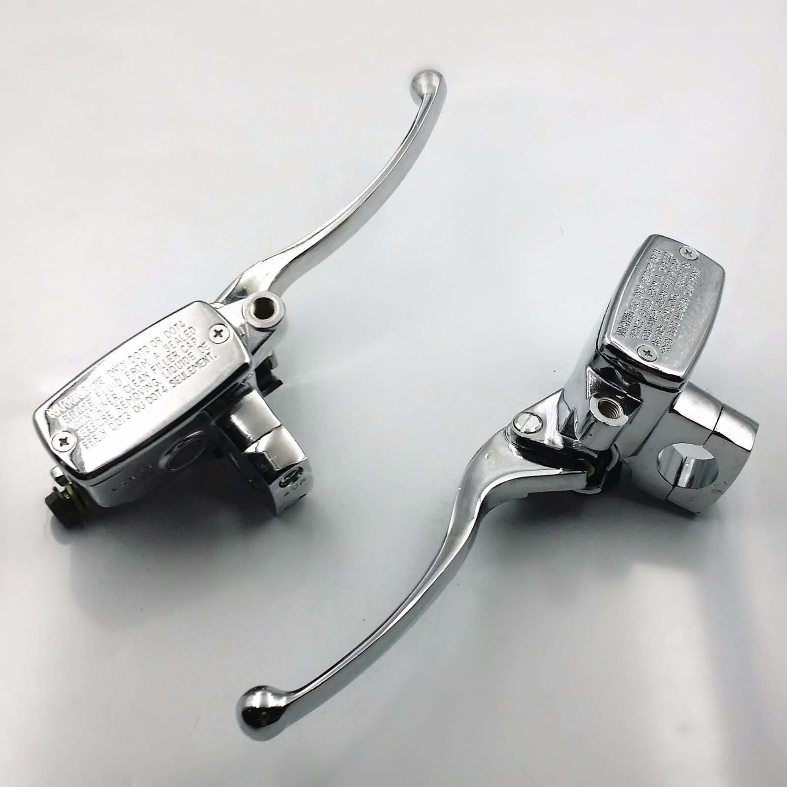Chrome 1" 25mm Handlebar Reservoir Brake Hydraulic Clutch Master Cylinder Lever