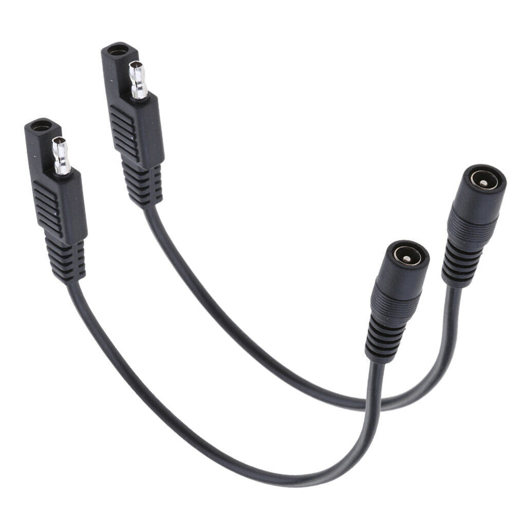 2x 10 '' SAE to DC 5.5x2.1mm Coax Female 20AWG Cable Motorcycle  Clothing