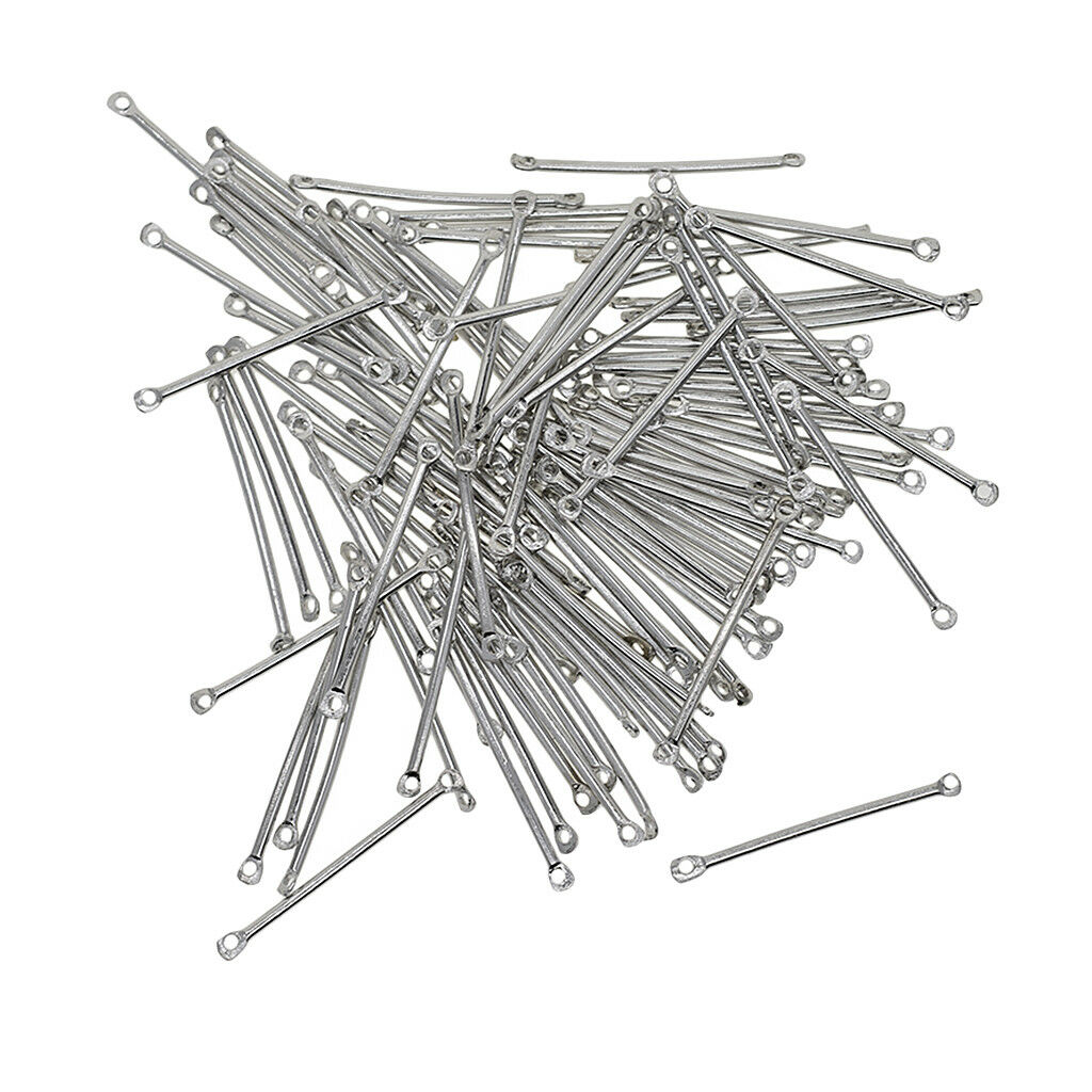 100pcs Straight Bar Connectors Jewelry Making Charms Findings for Craft 25mm