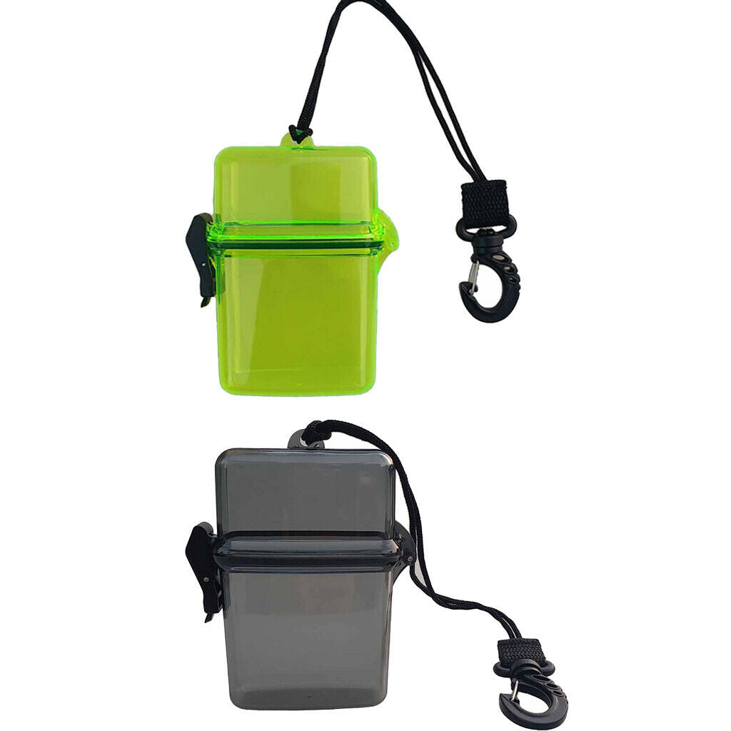2Pcs Small Portable Waterproof Dry Box  Snorkeling Water Fishing Diver