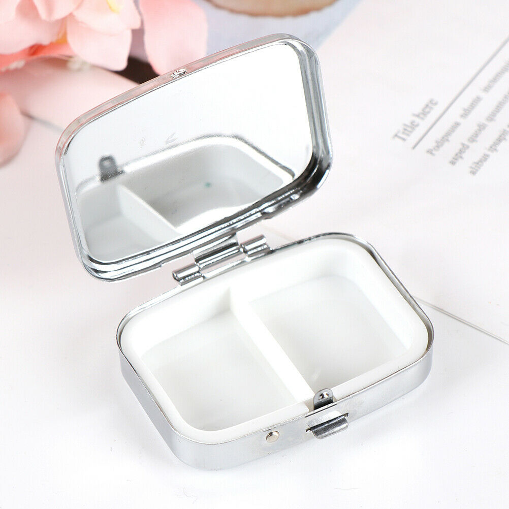 Portable Pocket Metal Pill Box Medicine Storage Container Holder Organize.l8