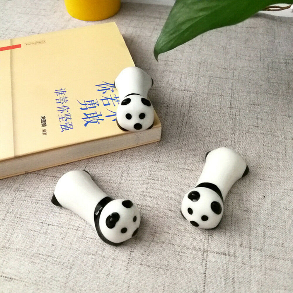 1x Cute Ceramic Panda Chopstick Rack Spoon Fork Rest Table Pen Holder Stand Dec