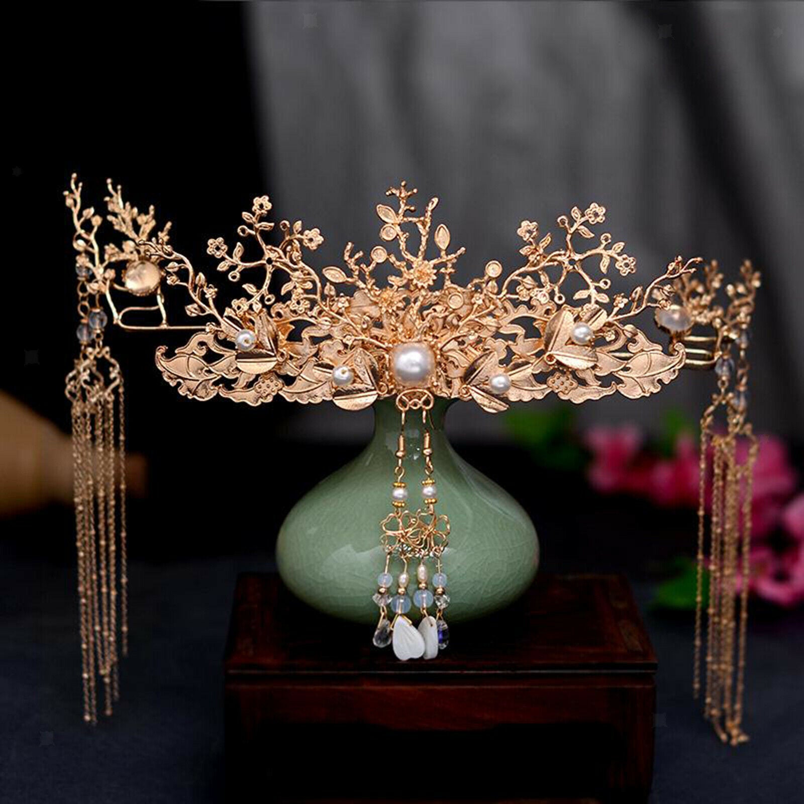 Traditional Chinese Hairpin Head Jewelry Wedding Hair Combs Accessories