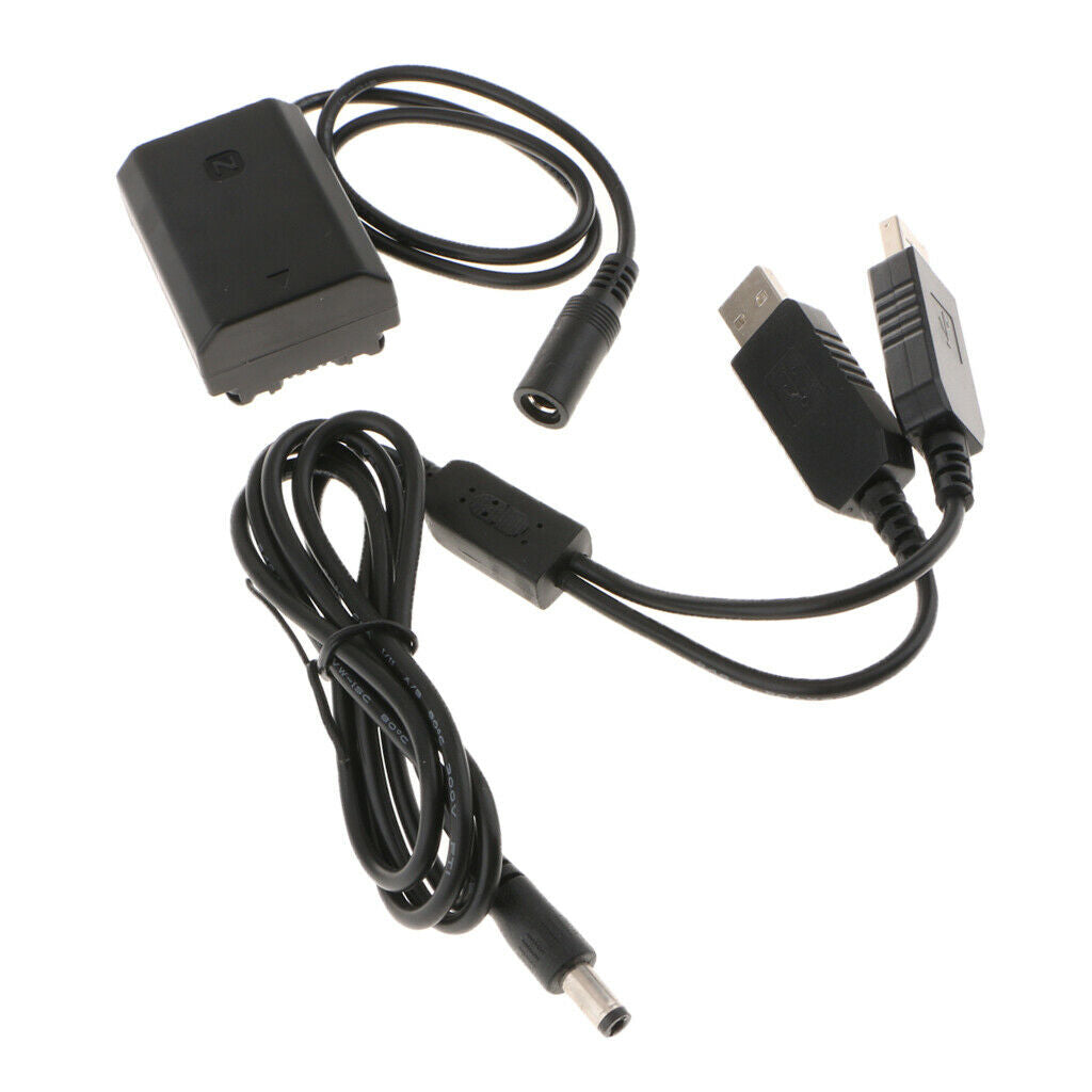 FZ100 Dummy Battery Pack+Dual USB Cable for Sony ILCE-9 A7RIII a7r3 A9 7RM