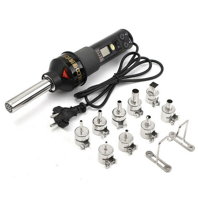Lcd Display Hot Air Gun Hot Air Gun Welding Tool with 9 Nozzles Ic Smd Desolder