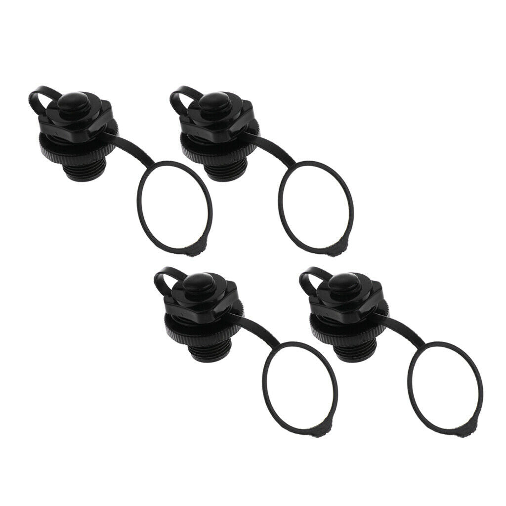 4x Premium Air Valve Caps Inflatable Kayak Fishing Boston Valve Raft Blocker