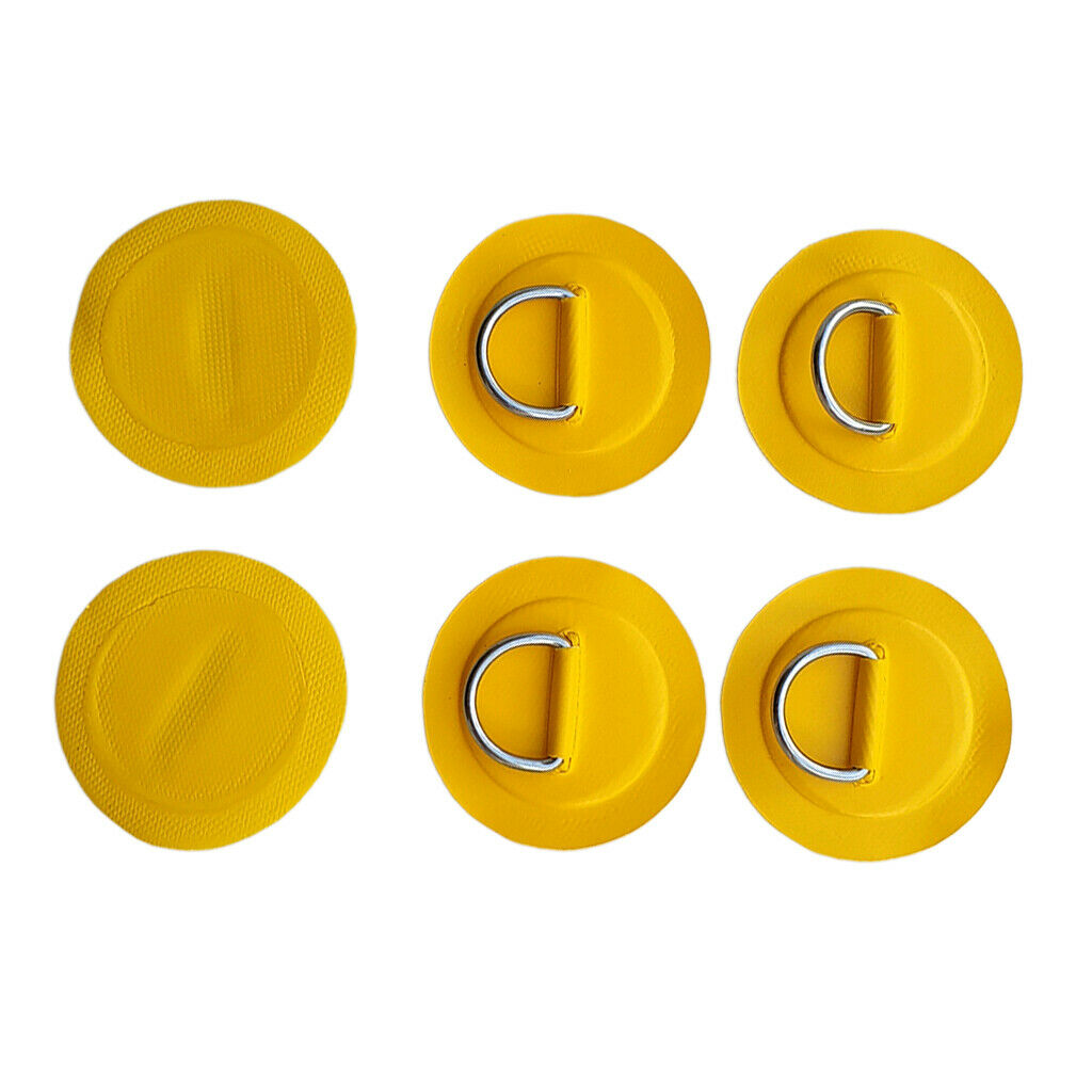 6Pcs Stainless Steel D-Ring Round Patch Pad for Inflatable Boat Kayak Dinghy