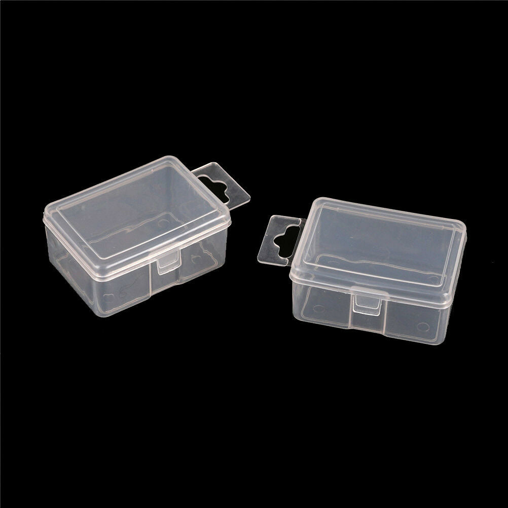 2x Small Plastic Storage Box Clear Multipurpose Parts Product Case 5.2*4*2.l8
