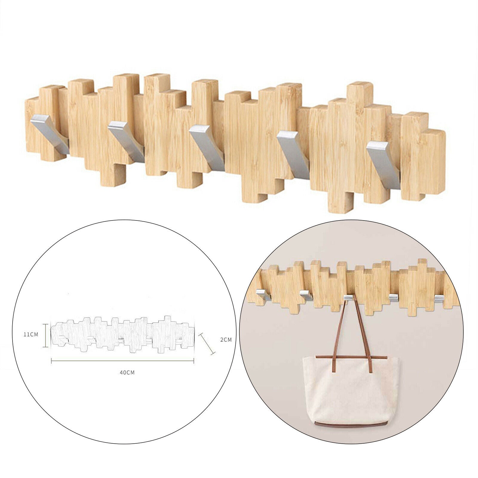Wall Mounted Wall Coat Rack 5 Hooks for Coats Jackets Towel Hanger Classic