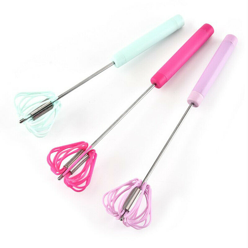 1pc Semi-automatic Egg Beater Whisk Manual Hand Mixer Self Turning Egg St.l8