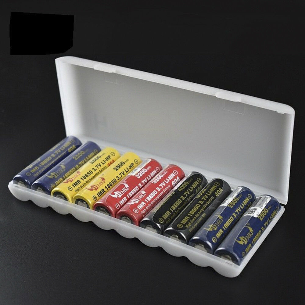 Portable Plastic Hard PP Case Storage Holder Box For 10x 18650 Battery
