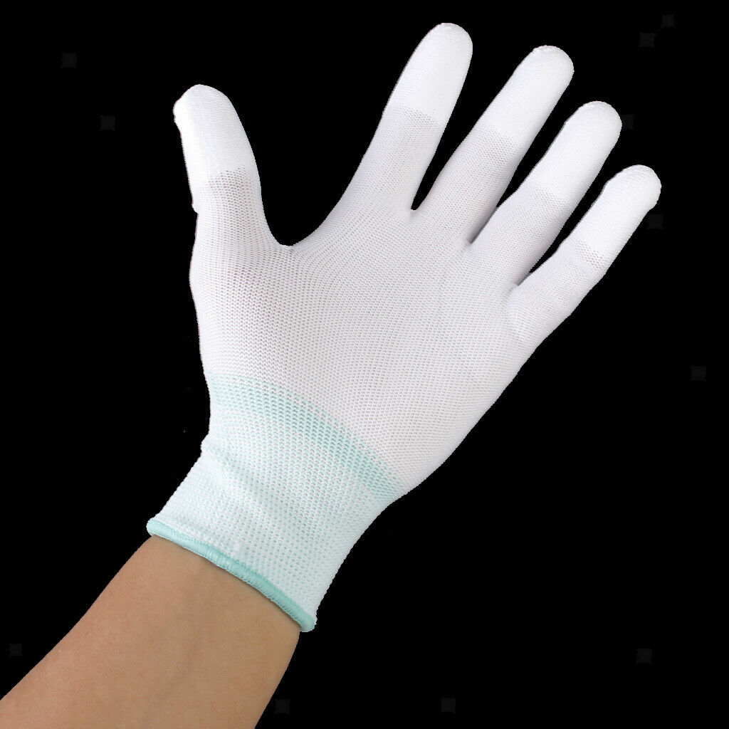 2 Pairs Nylon Quilting Gloves for Machine Quilters Quilting Sewing M White