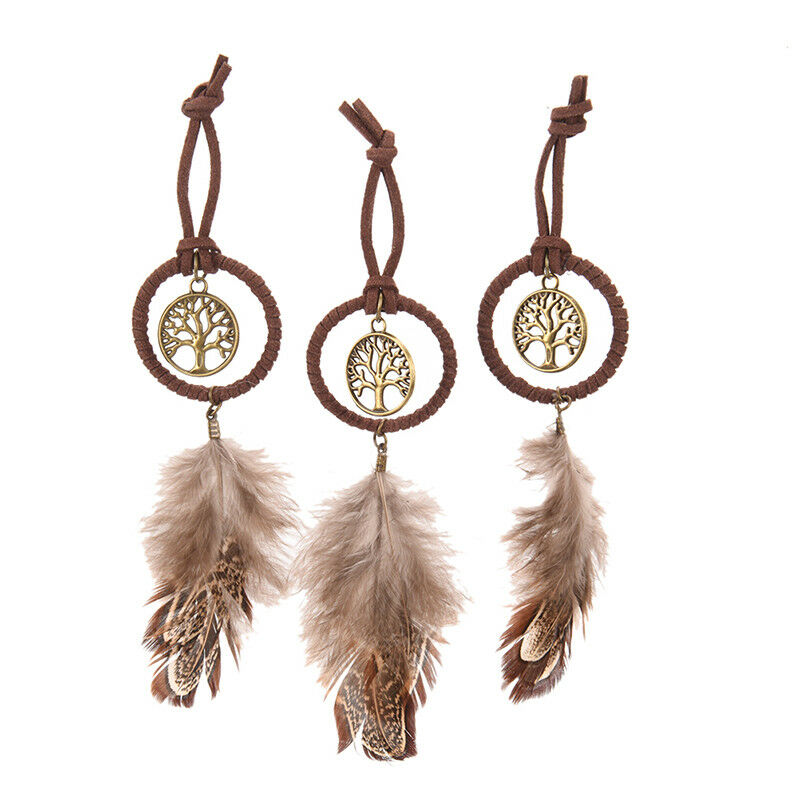 Mini Dream Catcher Feather Hanging Decor Wall Car Hanging Ornament KeychaDEAU