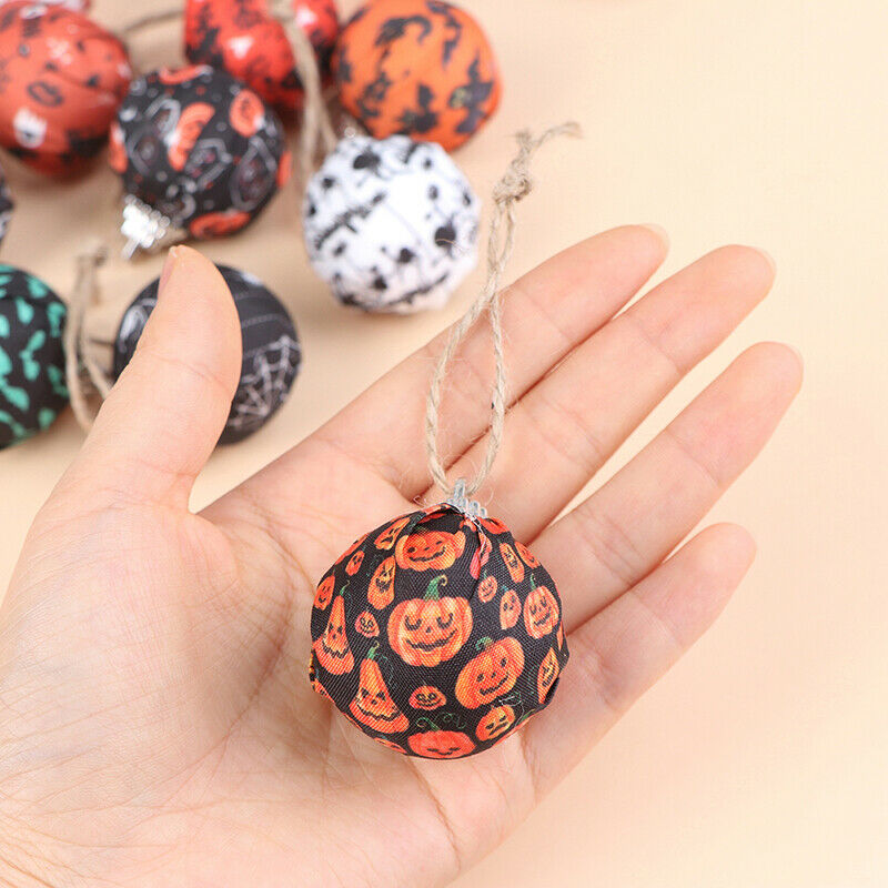 12PCS Halloween Ball Ornament Hanging Ball Decoration Halloween Pumpkin Ba Rf