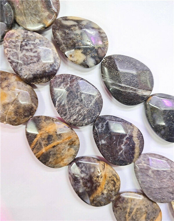 1 Strand Natural Australian Zebra Jasper Facet Teardrop Loose Beads 15.5" HH8493