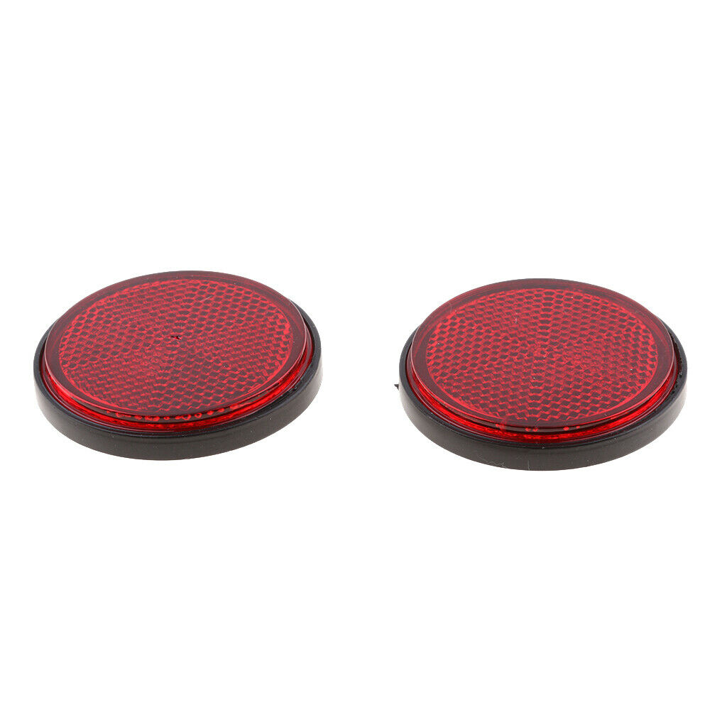 2 Pair Round Reflectors Universal for Motorcycle ATV Dirt Bike Red/Orange