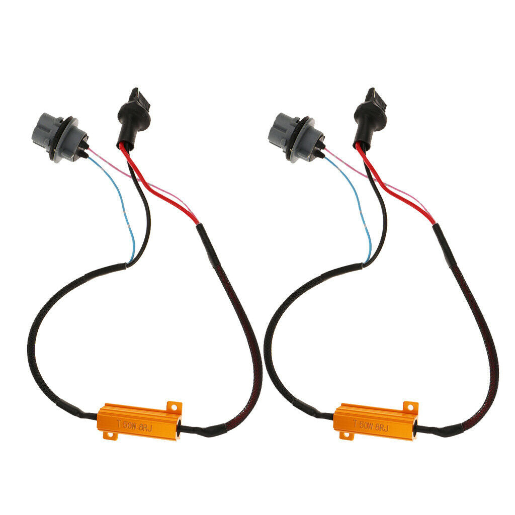 2 Pieces 7440 50W 8Ohm Error Free Anti Flicker Resistor Canceller Decoder