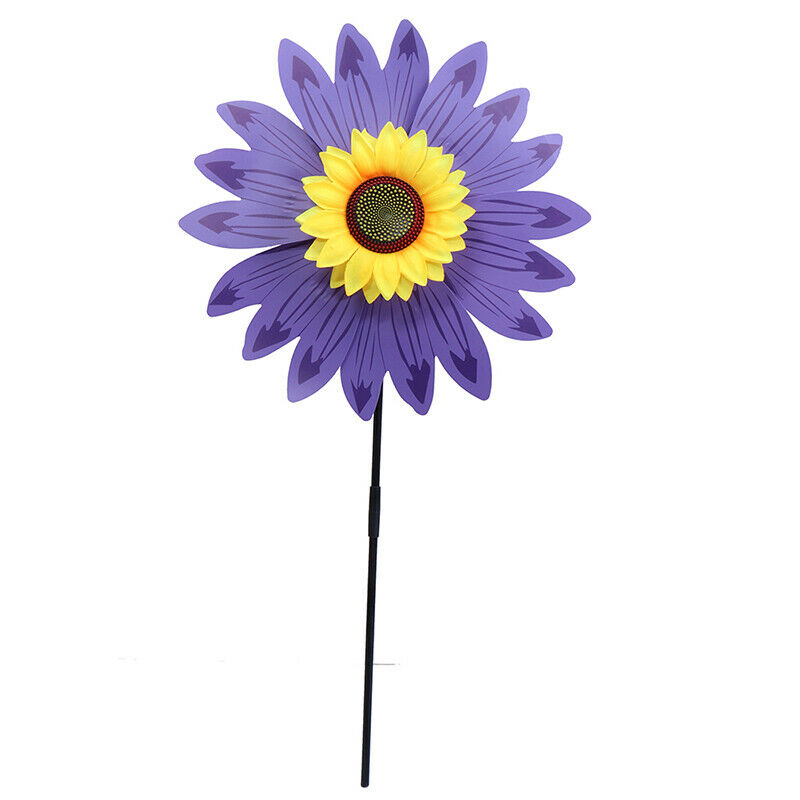 Double Layer Sunflower Windmill Wind Spinner Kids Toys Yard Garden Decora.l8
