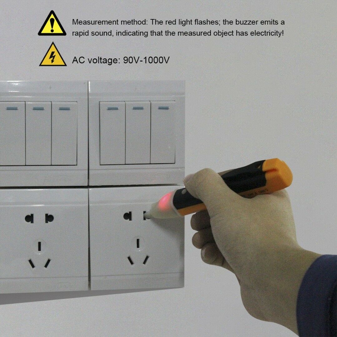 1pc AC Voltage Tester Pen Non-Contact Volt Alert Sensor Detector Stick 90-1000V