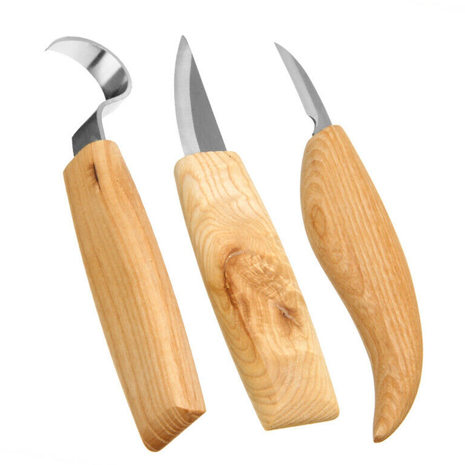 Wood Carving DIY Set Chisel Woodworking Whittling Cutter Chip Hand Tools 3pcs