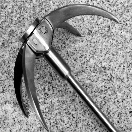 Outdoor Carabiner Grappling Hook Climbing Folding Load 400Kg Steel Stock