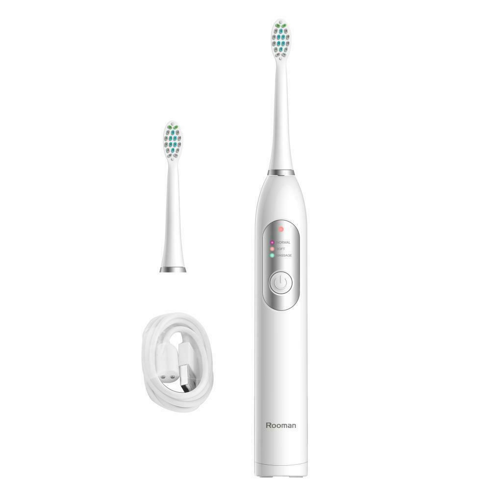 Washable 40000vpm Sonic Whitening Electric Toothbrush Teeth Brush 2 Heads