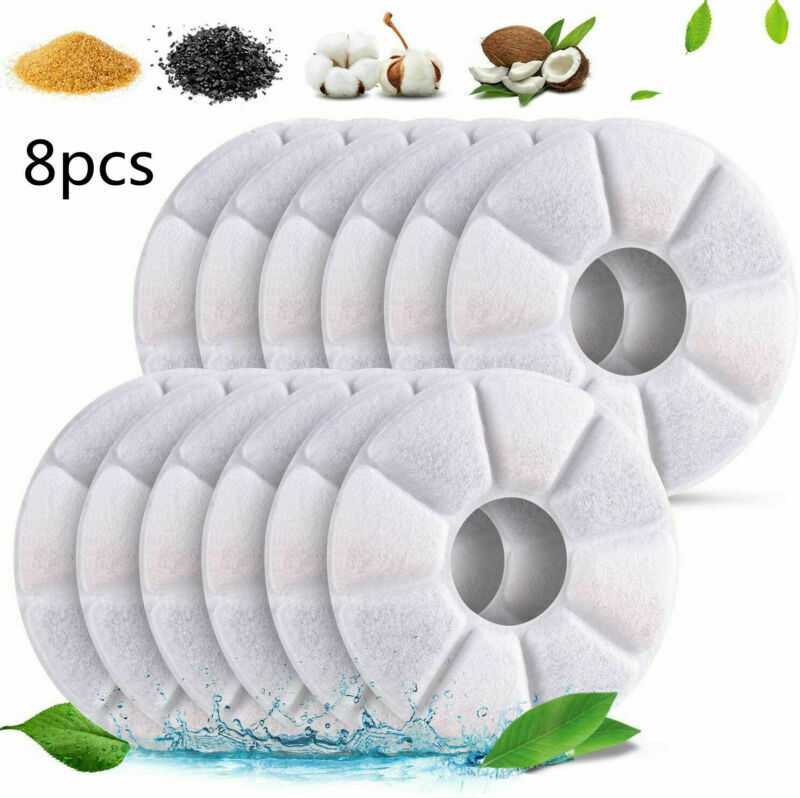 8X Pet Flower Style Fountain Filter For Automatic Cat Dog Water Drinking Supply~