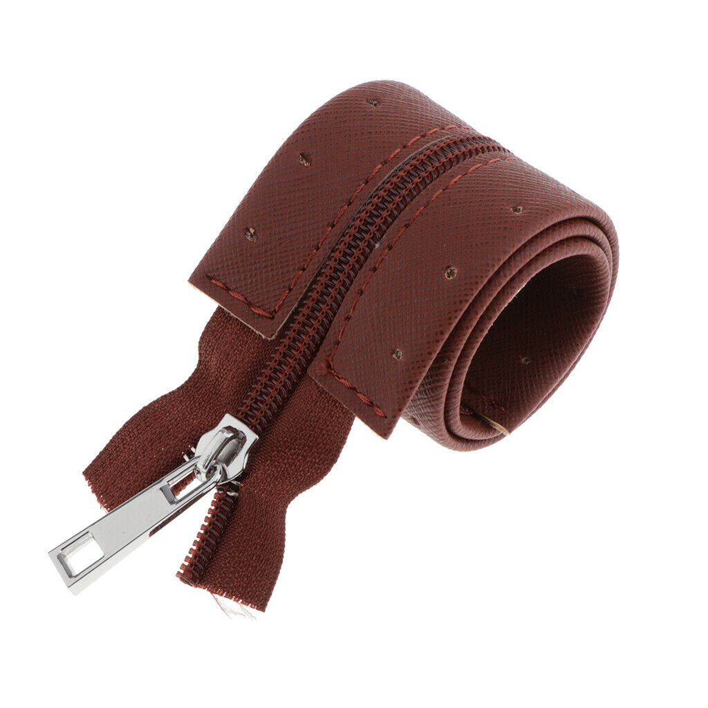 Pu Leather Zipper Tailor for Sewing Handcraft DIY Bag Accessory Coffee