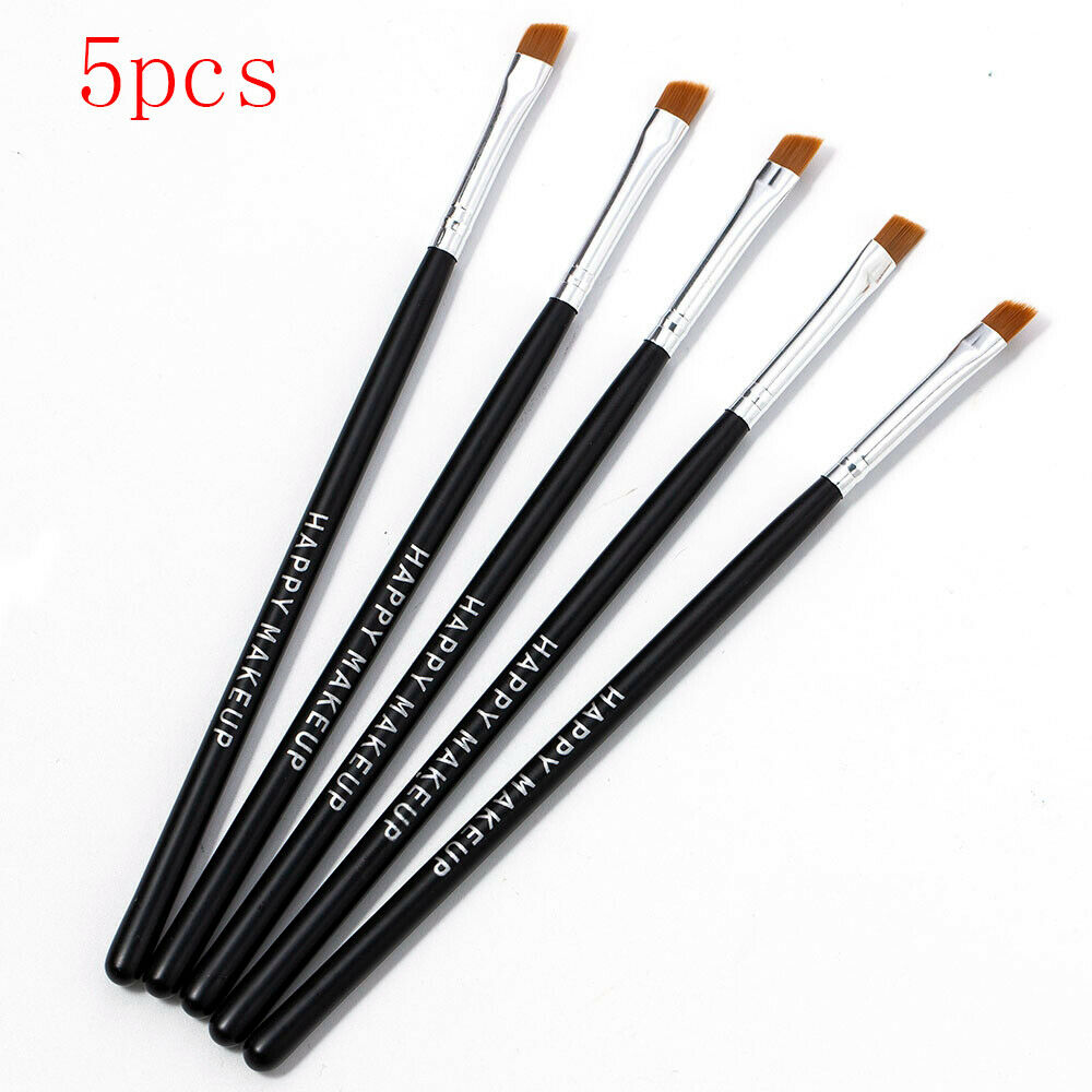 5x Eyebrow Inclined Flat Angled Brushes Eyeliner Eyeshadow Makeup 16.5cm/6.5"