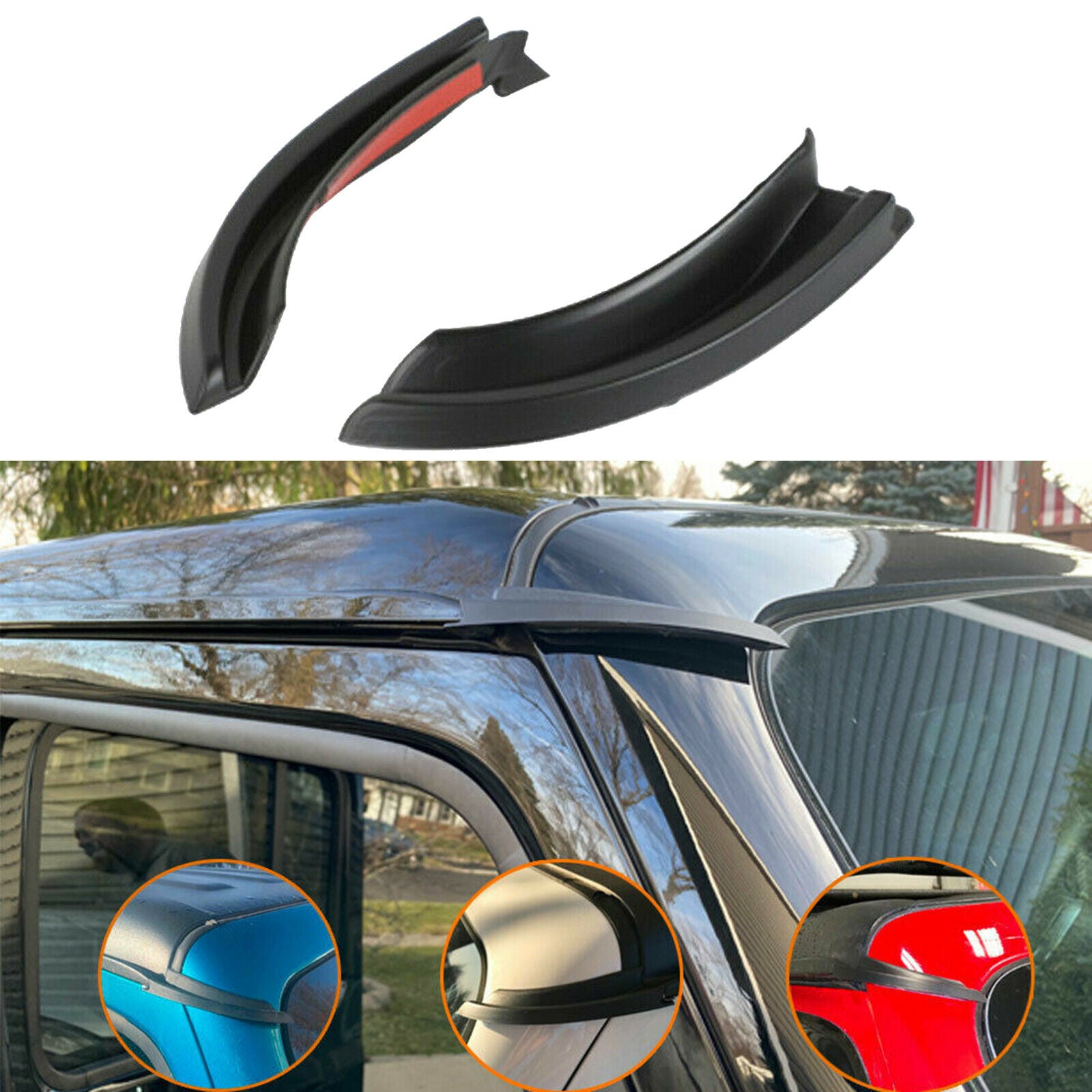 2PCS Water Rain Gutter Extension For Jeep Wrangler JL 2018-2020 Accessories