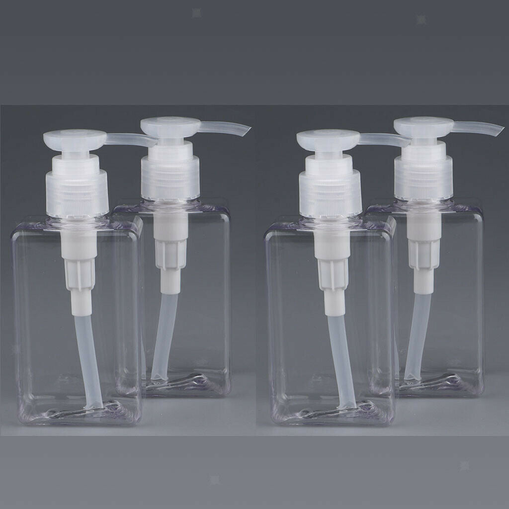 4Pcs 150mL Empty PET Shampoo Conditioner Pump Bottles Containers Translucent