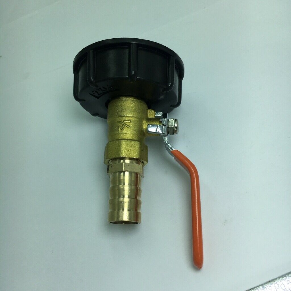 Set of 2, Ton Barrel Tap Adapter w/ Straight & 90 Degree 19mm OD Valve