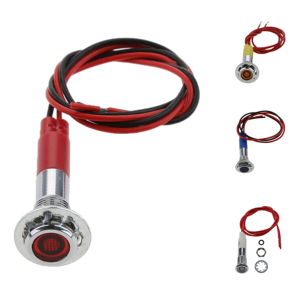 12V 6mm Boat Car Bulb With LED Light Indicator Wire, 4pcs