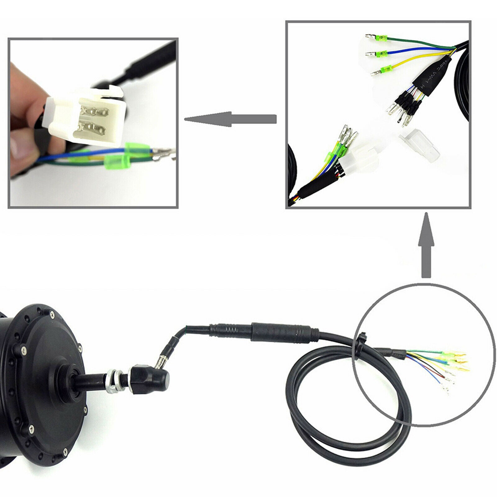 Motor Adapter Cable 60cm Connector for Electric Bike Cycling Part Durable