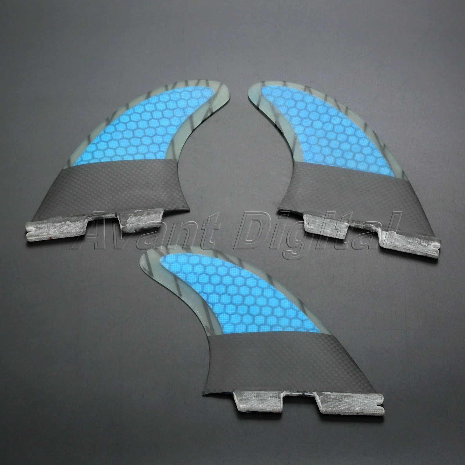 Surfboard Fins Tri Set L/G7 For FCS II Sporting Upright Template With Flat Foil