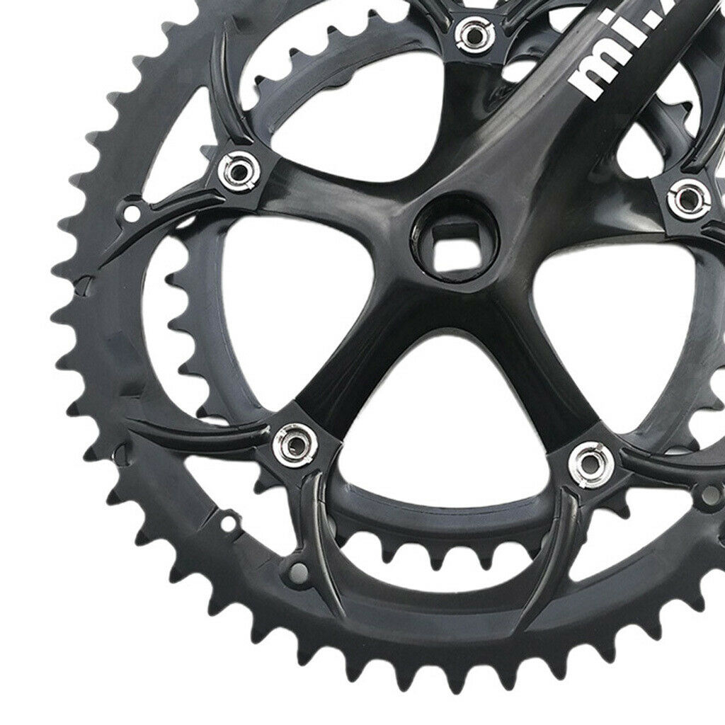 Alloy Crankset with Double Chainring High-Strength Steel 130BCD 170mm Crankarms