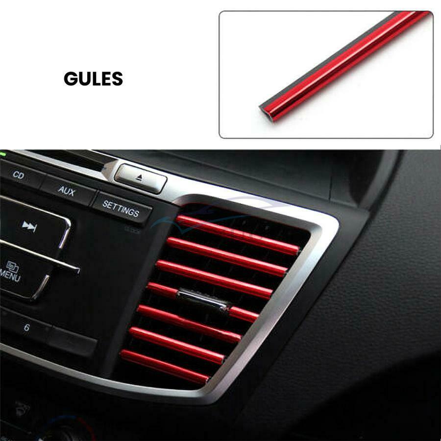 Universal Car Accessories Red Air Conditioner Air Outlet Decoration Strip Cover
