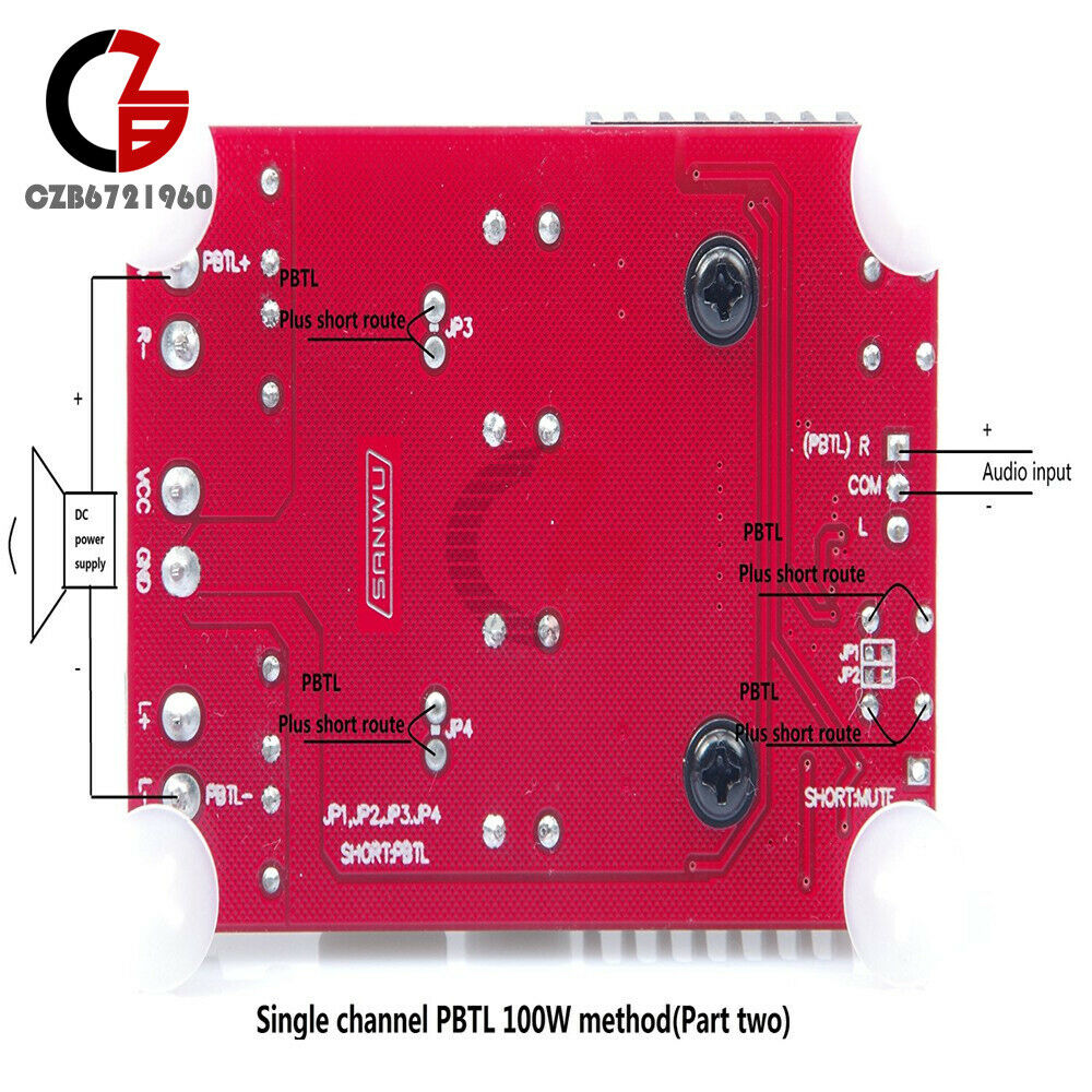 TPA3116 DC 24V Digital Amplifier Board Dual Channel Stereo 2x50W PBTL Mono 100W