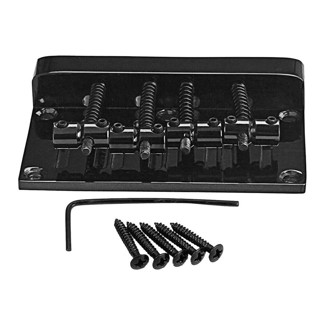 4 STRING ELECTRIC BASS GUITAR BRIDGE Black with Mounting Screws Allen Key