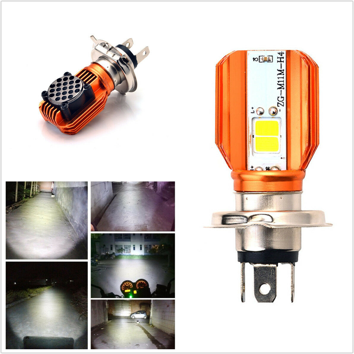 Newest Motorcycle Headlight Bulb H4 Led 20W 2000LM COB Hi/Lo Beam Driving Light