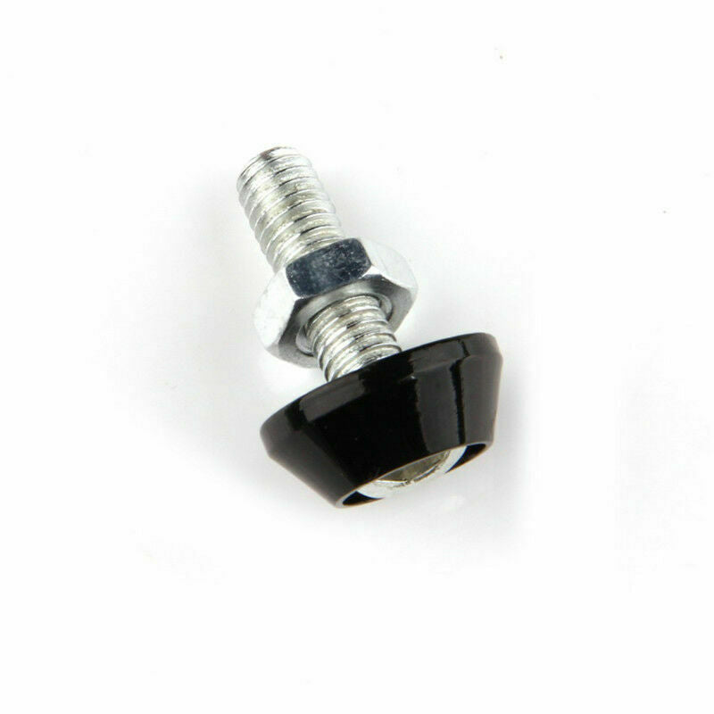 6mm x 25mm Metallic Polished License Plate Frame Screws Bolts Black Car 20PCS