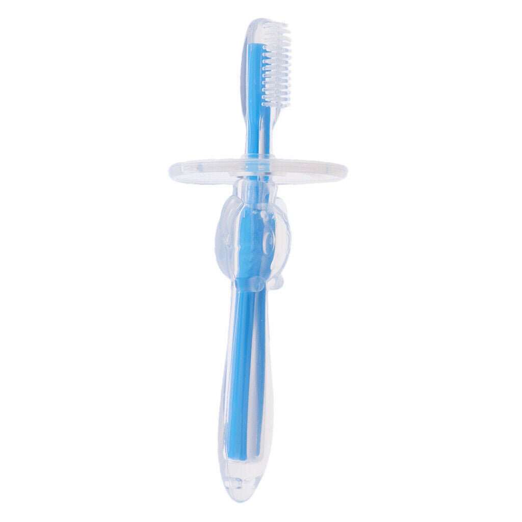 Infant Soft Teeth Toothbrush Silicone Baby Child Kids Dental Care Blue
