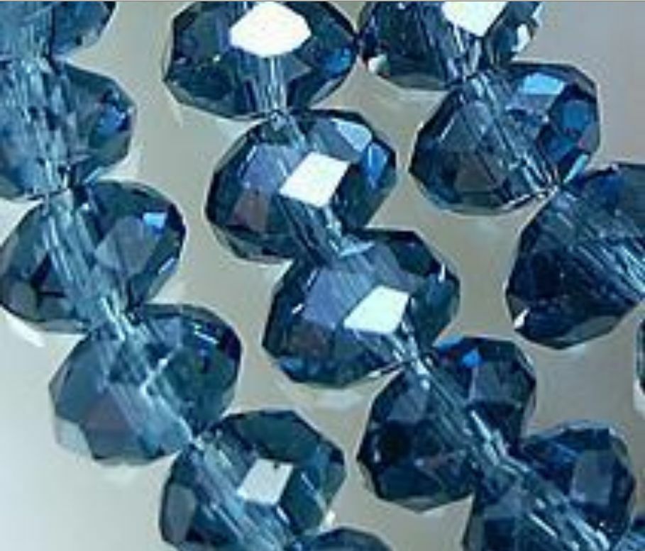 140pcs Blue ink Natural Crystal Loose Bead 5x8mm A+